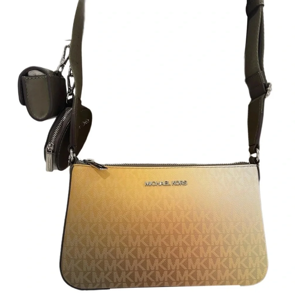 MICHAEL KORS Jet Set Small Ombré Signature Logo Crossbody Case Apple Airpods Pro